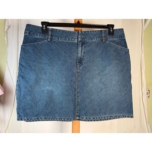 Old Navy Womens Blue Denim Mini Skirt Medium‎ Wash Cotton Size 20
